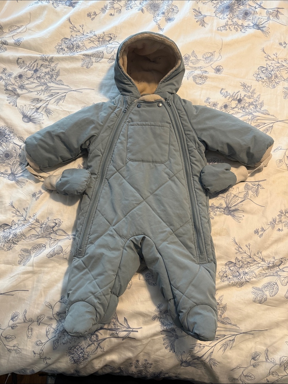 7 a.m enfant snowsuit; size 6-12 months